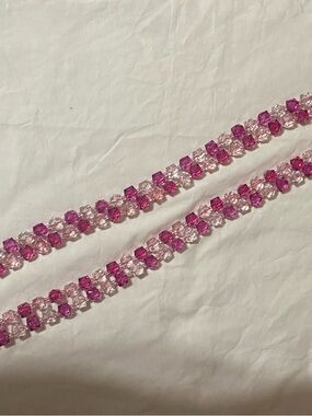 Pink Crystal Beaded Necklace - Women Jewelry